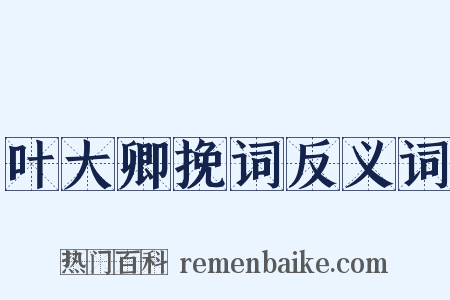 叶大卿挽词反义词是什么意思的图片